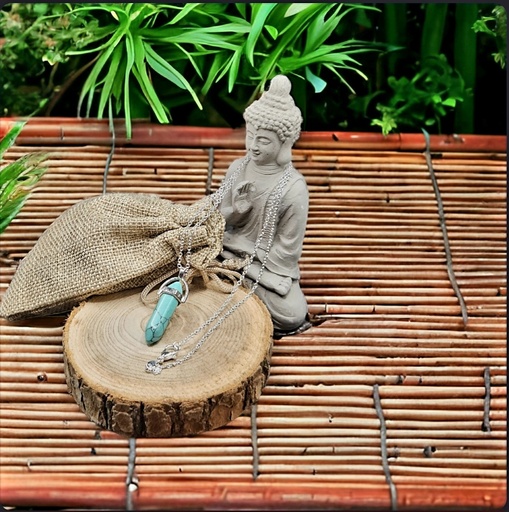 Turquoise Hexagonal Crystal Point Pendant